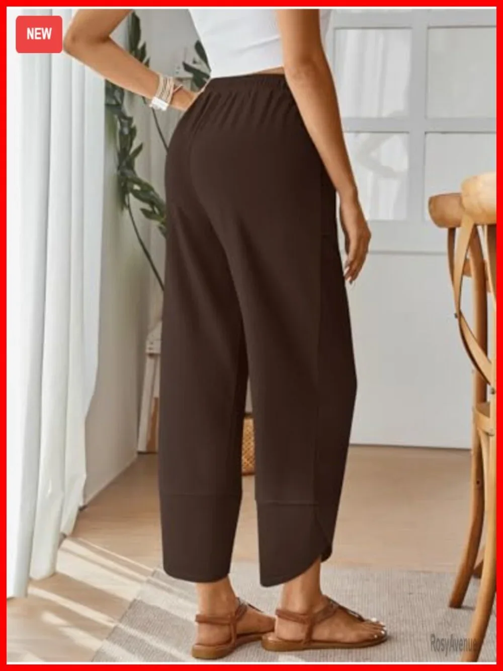 Wide Leg Pants, Soft Cotton Blend with Pockets for Casual Summer